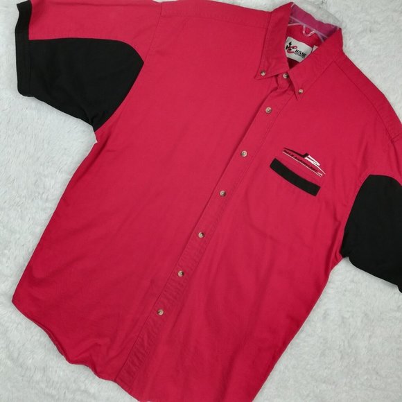 Dale‎ Earnhardt Jr Mens Shirt Button Up Chase Authentics Red Short Sleeve 8 L - Picture 10 of 15